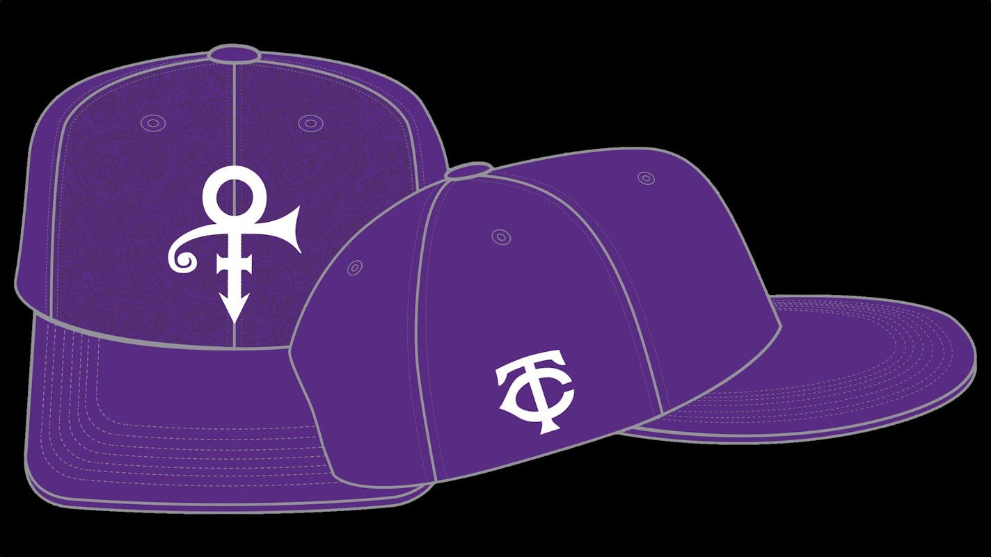 A sample of the Prince-themed merchandise soon to be sold by the Minnesota Twins.