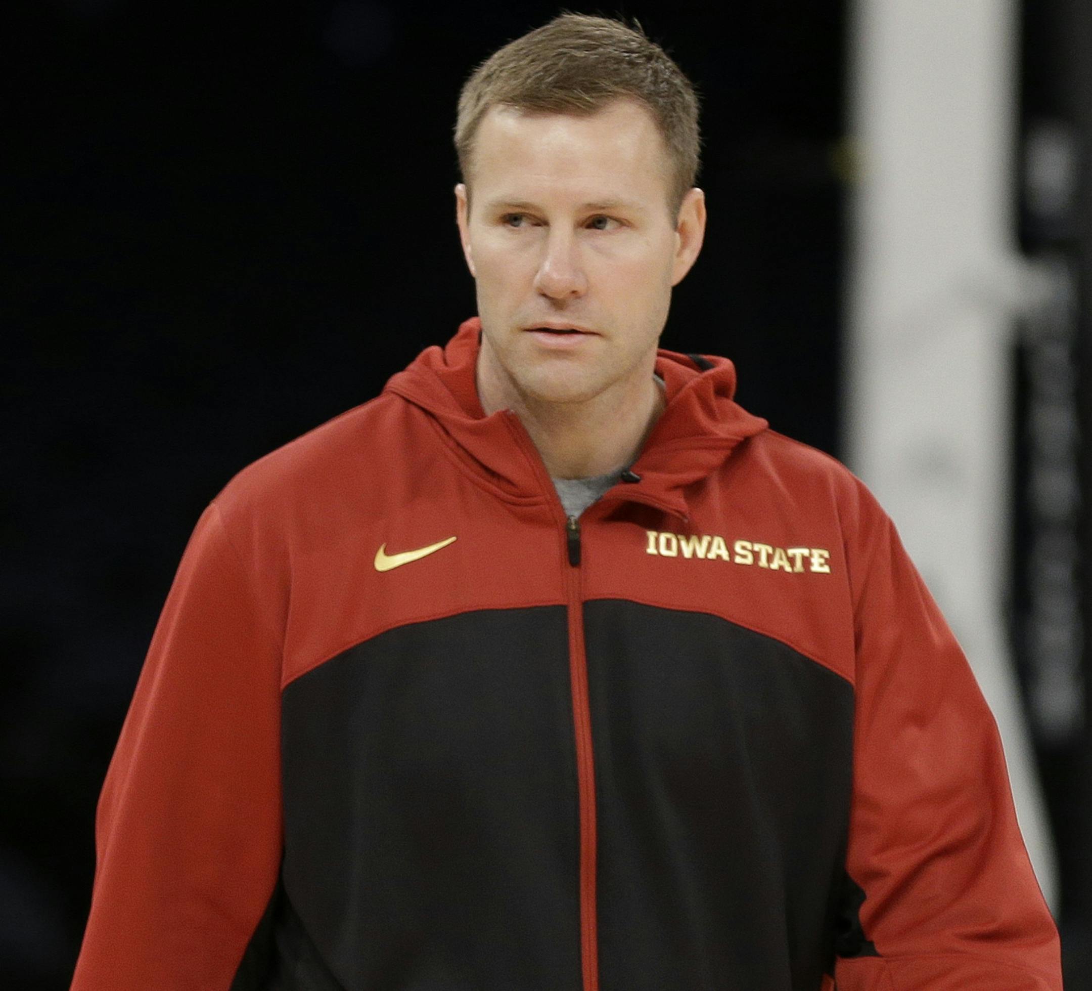 Iowa State head coach Fred Hoiberg walks on the court during practice at the NCAA college basketball tournament in New York, Thursday, March 27, 2014. Iowa State plays Connecticut in a regional semifinal on Friday. (AP Photo/Seth Wenig)