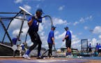 Players took batting practice during the St. Paul Saints practice Friday at CHS Field. ] ANTHONY SOUFFLE • anthony.souffle@startribune.com The St. P
