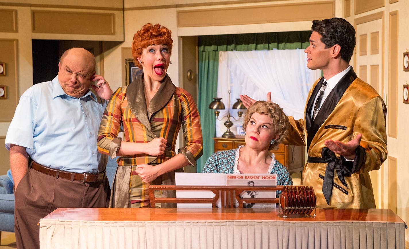 _Credit:JUSTIN NAMON From left, Kevin Remington (Fred Mertz), Thea Brooks (Lucy Ricardo), Lori Hammel (Ethel Mertz) and Euriamis Losada (Ricky Ricardo) star in the national tour of &#x201c;I Love Lucy Live On Stage.&#x201d;