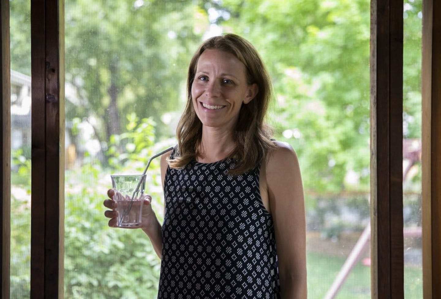 Andrea Siegel is a Minneapolis activist and mom who is trying to get kids and adults to stop one environmentally destructive habit: using straws. She has an Instagram account where she documents trash straws and restaurants that offer reusable straws. She was photographed with one of her reusable straws at home in Minneapolis, Minn., on July 30, 2018.