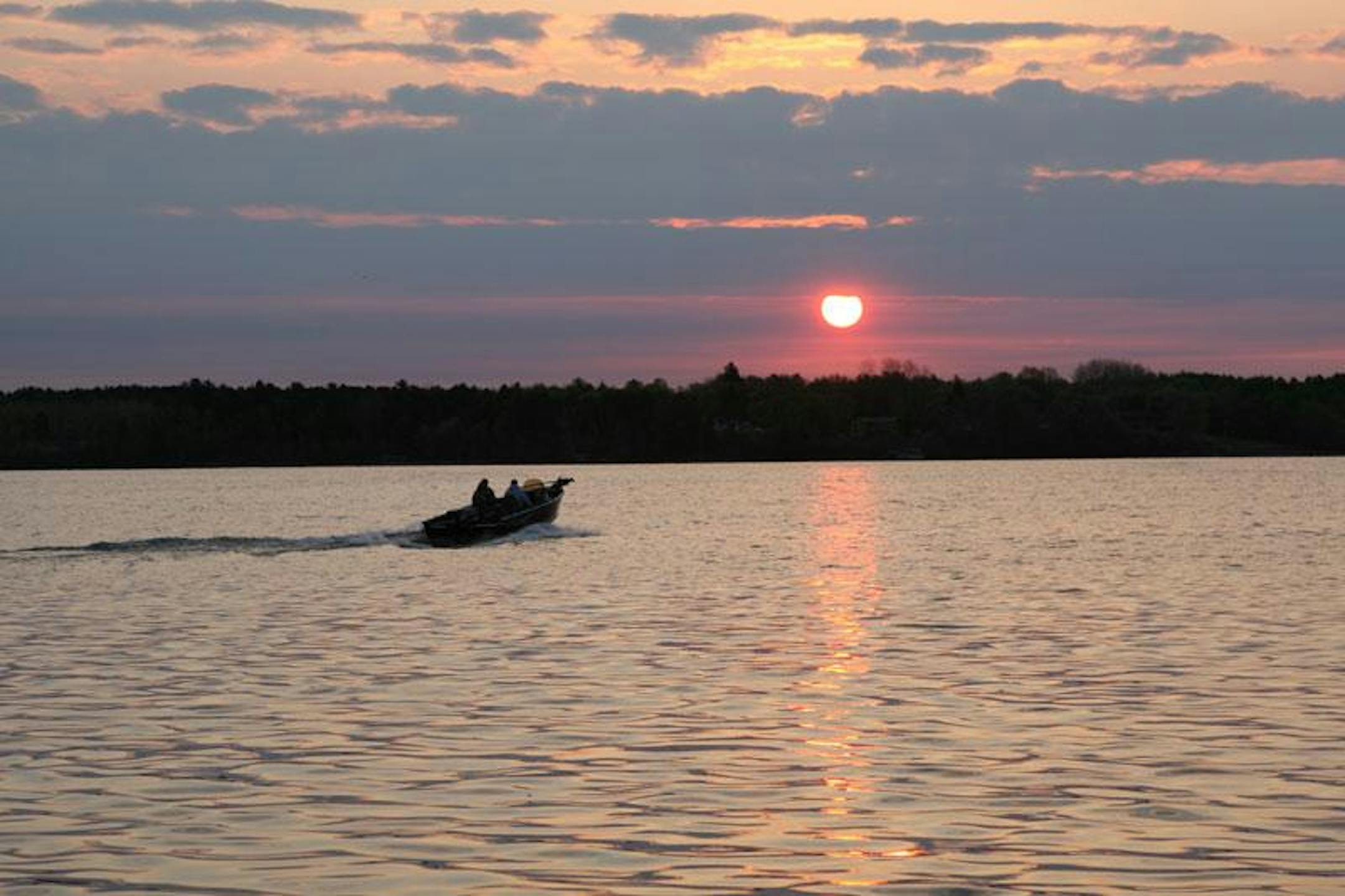 Opening morning anglers in search of a new promising spot.