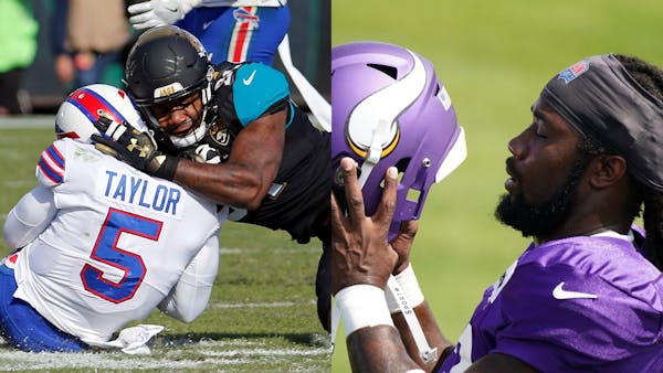 The Vikings probably will push to sign defensive end Yannick Ngakoue (left) to a long-term contract, but that might prevent them from doing the same w