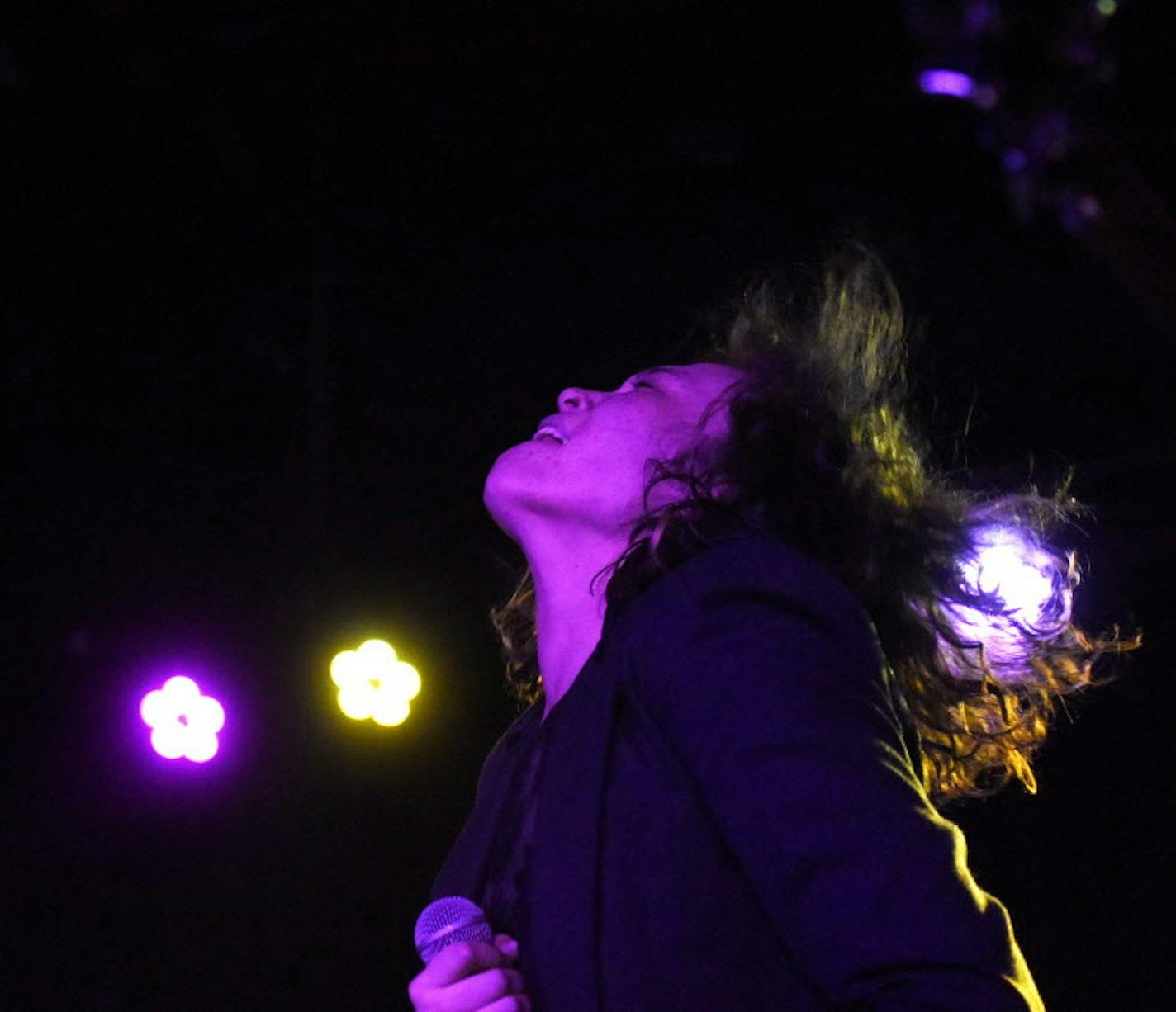 Meghan Kreidler as rock frontwoman, singing with her band Kiss the Tiger at the Are You Local contest last February at the TUrf Club in St. Paul. (Photo by Mark Vancleave, mark.vancleave@startribune.com)