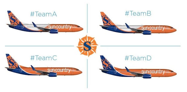 Sun Country employees are being asked to choose between several options for a new paint job for the airline's planes. The new designs put a greater em