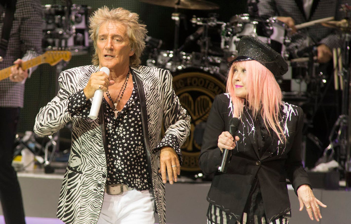 Rod Stewart and Cyndi Lauper perform in concert at the BB&T Pavilion on Wednesday, July 12, 2017, in Camden, N.J.