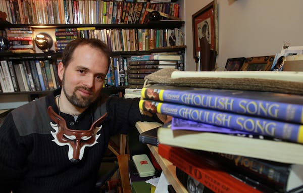 Minneapolis writer Will Alexander, in his home office, whose first novel, "Goblin Secrets," was the surprise winner last fall of the National Book Awa