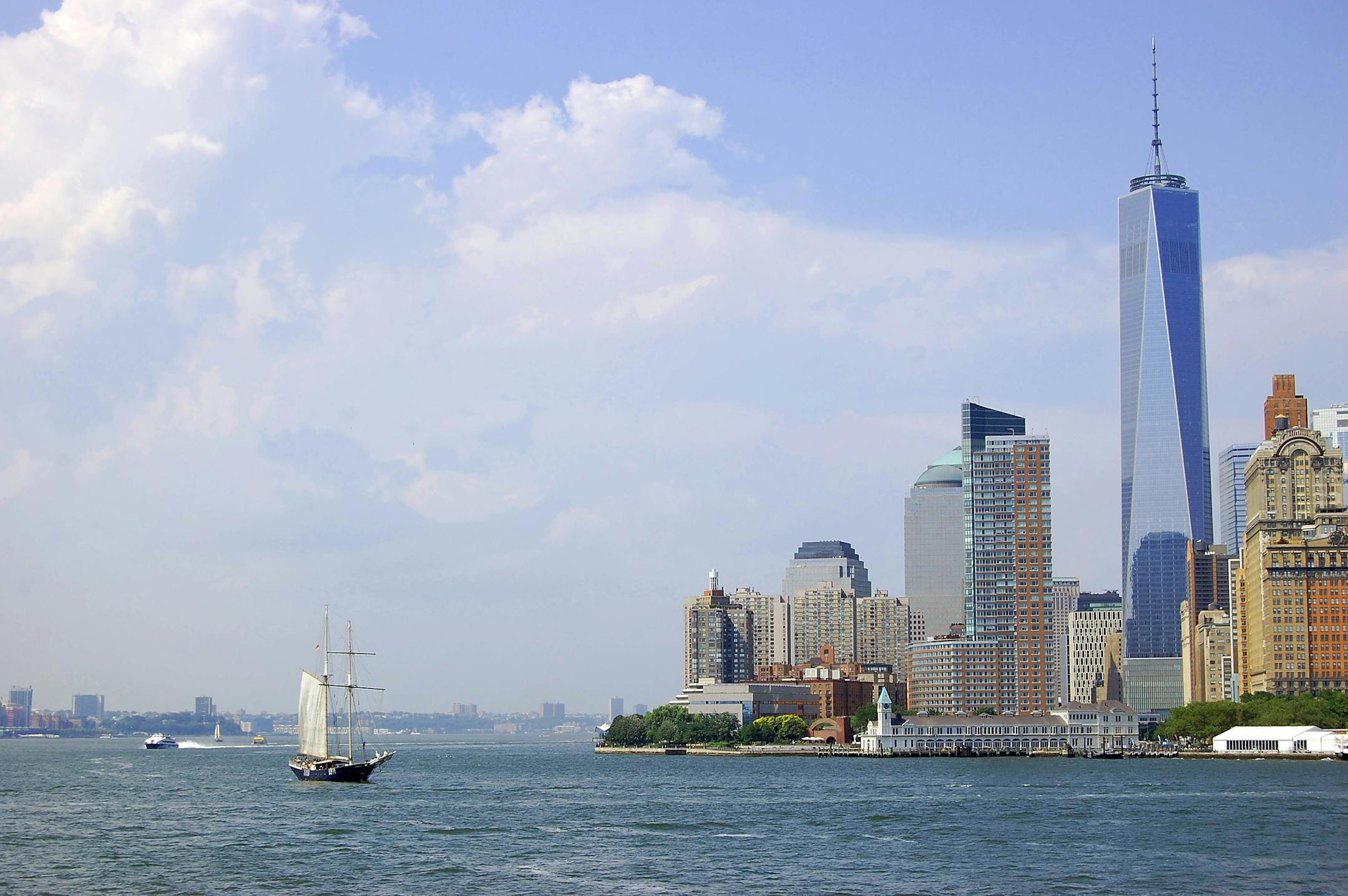 Taking the free Staten Island Ferry was the perfect way to start the New York City trip. Freedom Tower dwarfs other buildings in the city skyline as the ferry heads to Staten Island on July 2, 2014.