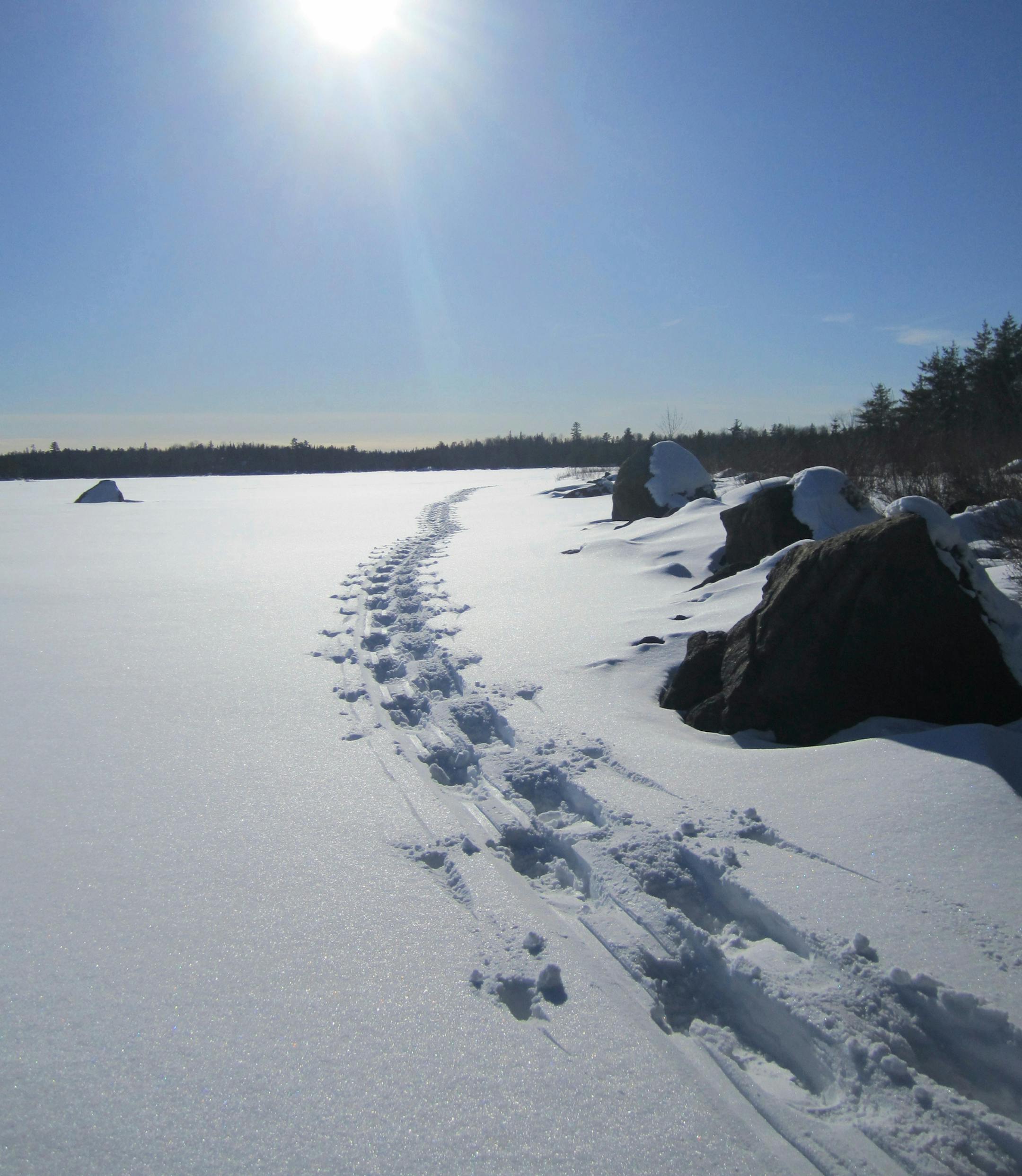 Doug Smith/Star Tribune; Tracks from a winter adventure in the BWCA.