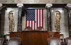 The chamber of the House of Representatives is seen at the Capitol in Washington, Monday, Feb. 3, 2020, as it is prepared for President Donald Trump t