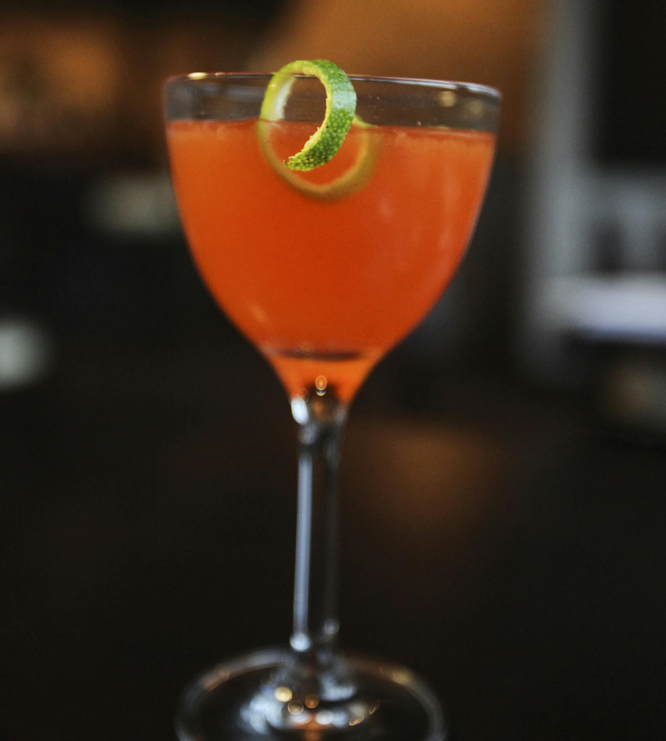 El Dorado made from tequilla, house-made guajillo sour, a splash of fresh squeezed grapefruit and salt from Nightingale restaurant, owned by husband and wife Carrie McCabe-Johnston and Jasha Johnston and photographed Friday, Nov. 23, 2012, in Minneapolis, MN. (DAVID JOLES/STARTRIBUNE) djoles@startribune.com Nightingale restaurant in Minneapolis Friday, Nov. 23, 2012.**Carrie McCabe-Johnston, Jasha Johnston,cq ORG XMIT: MIN1211240725460511