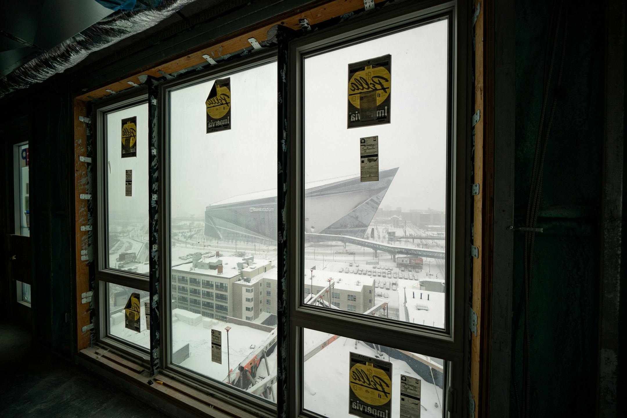 Iron Clad apartment project under construction March 1, 2019 at 811 S. Washington Ave, Minneapolis with views of USBank Stadium. (GLEN STUBBE, glen.stubbe@startribune.com ORG XMIT: MIN1903011549454577