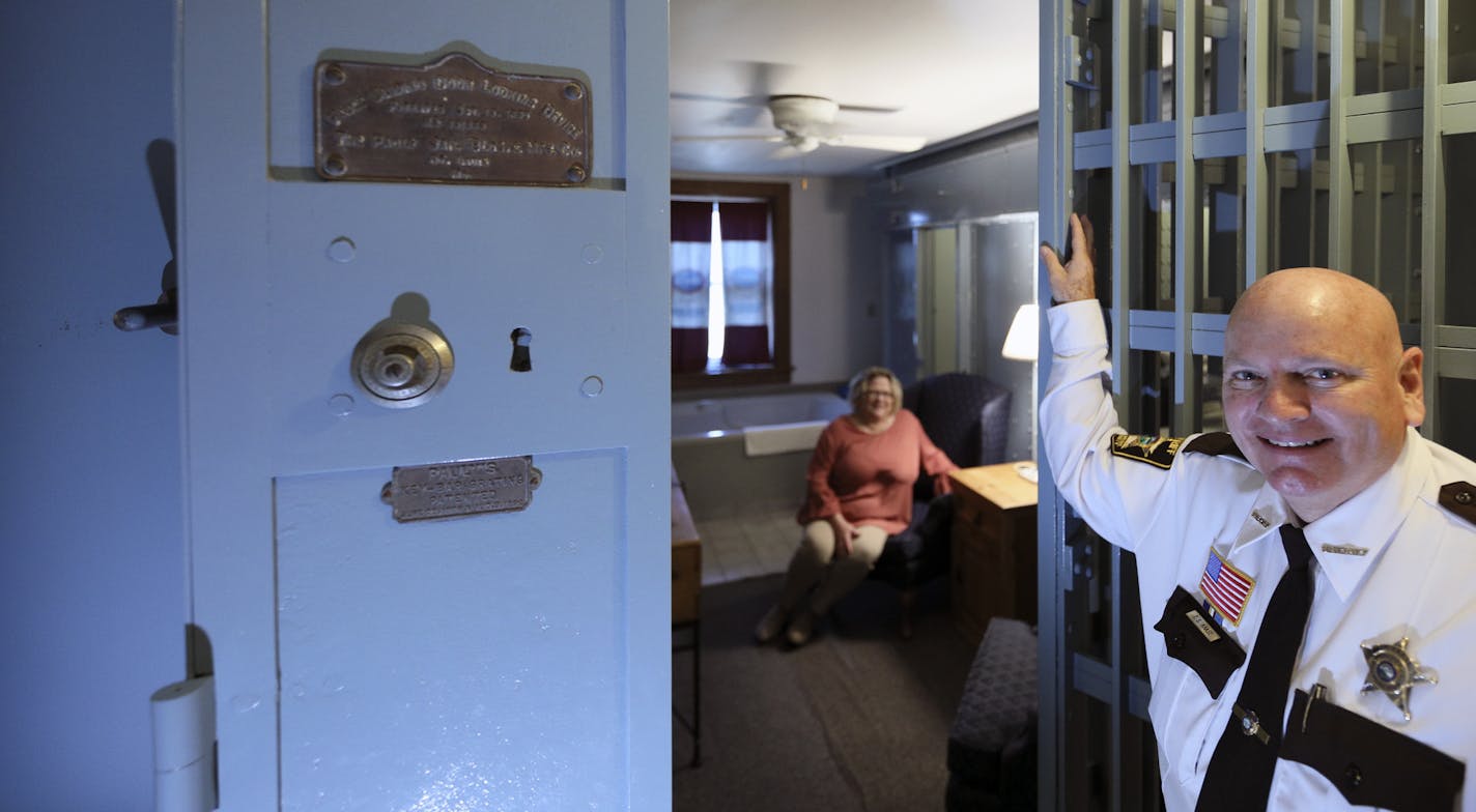 State Secret on the Jailhouse Inn, a jail-turned-B&B that features a "cellblock suite." The historic building, which was operated as a jail until 1972, is now a 12-room inn, in Preston, Minn., pop. 1,305. The new owner is also sheriff! Thomas Kaase and his wife Dorle. ] BRIAN PETERSON &#xef; brian.peterson@startribune.com
Preston, MN 10/16/2018