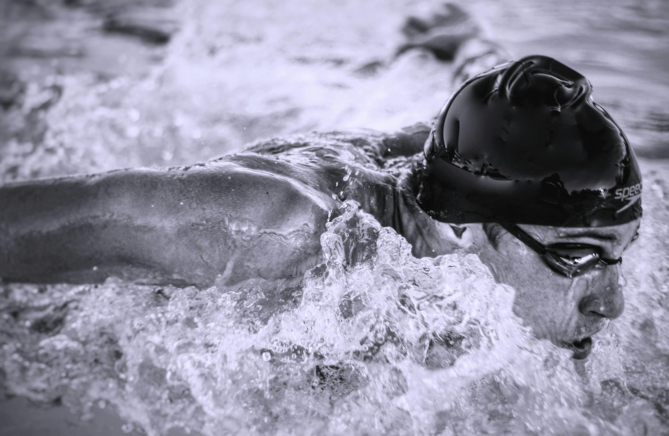 JohnThomas Larson, swimming earlier this month, is a team of one for Minnesota Online High School. He won the 200-yard individual medley and 500 freestyle events in the Gold Division of Saturday's elite Maroon and Gold Invitational.