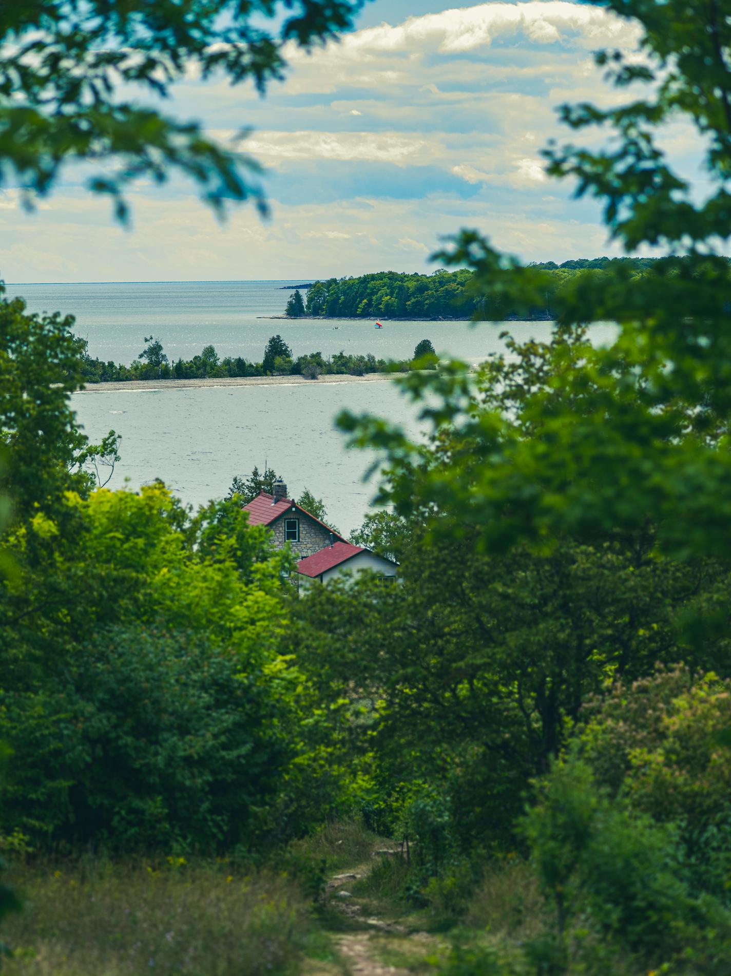 A view of the water surrounding Rock Island, Wis., in August 2023. Rock Island is now owned by the Wisconsin Department of Natural Resources, which operates it as a state park. (Narayan Mahon/The New York Times)