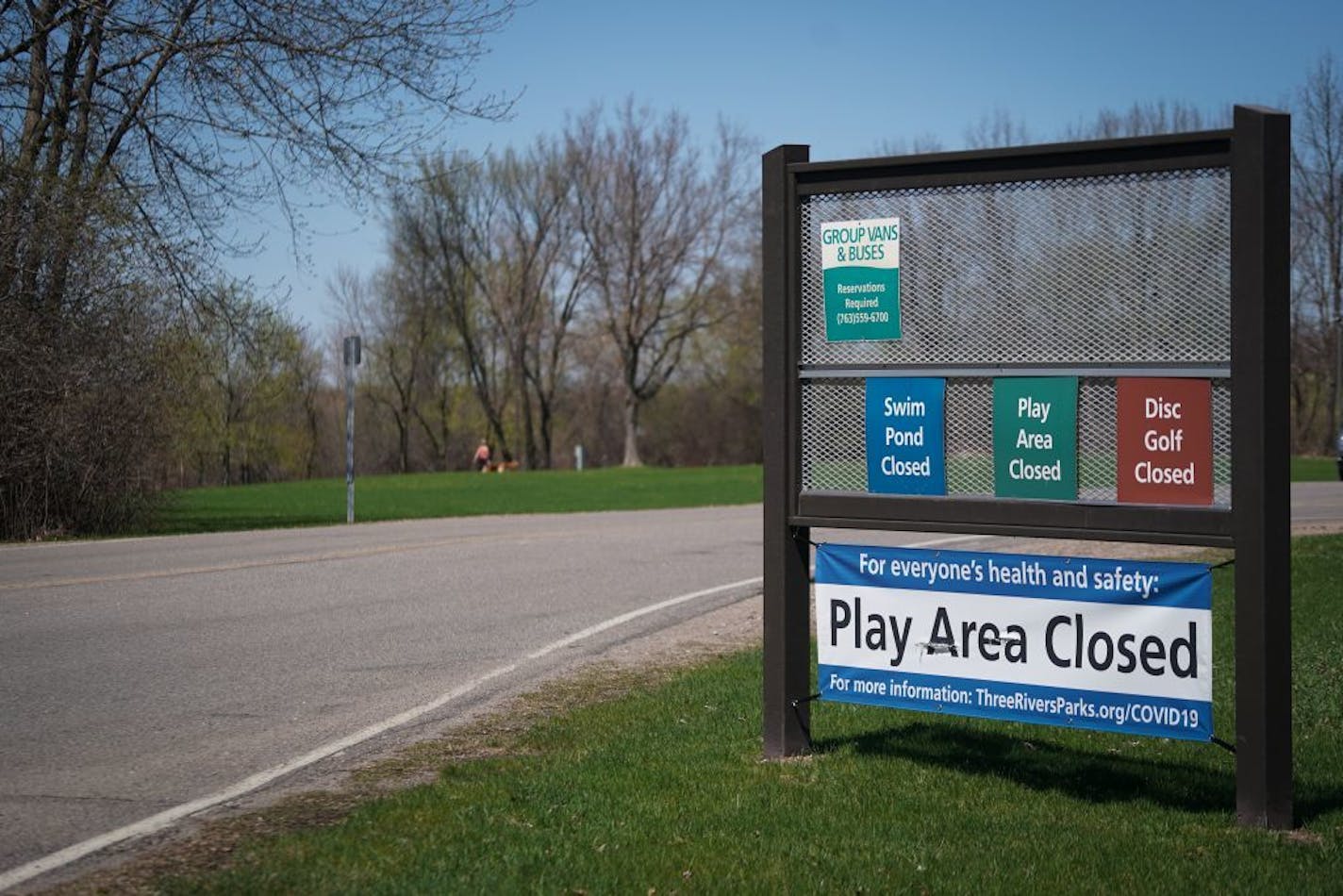 Despite the swim pond, play area and disk golf being closed because of COVID-19, people took advantage of a warn, sunny day at Elm Creek Park Reserve in Maple Grove, Minn., on Thursday, April 30, 2020.