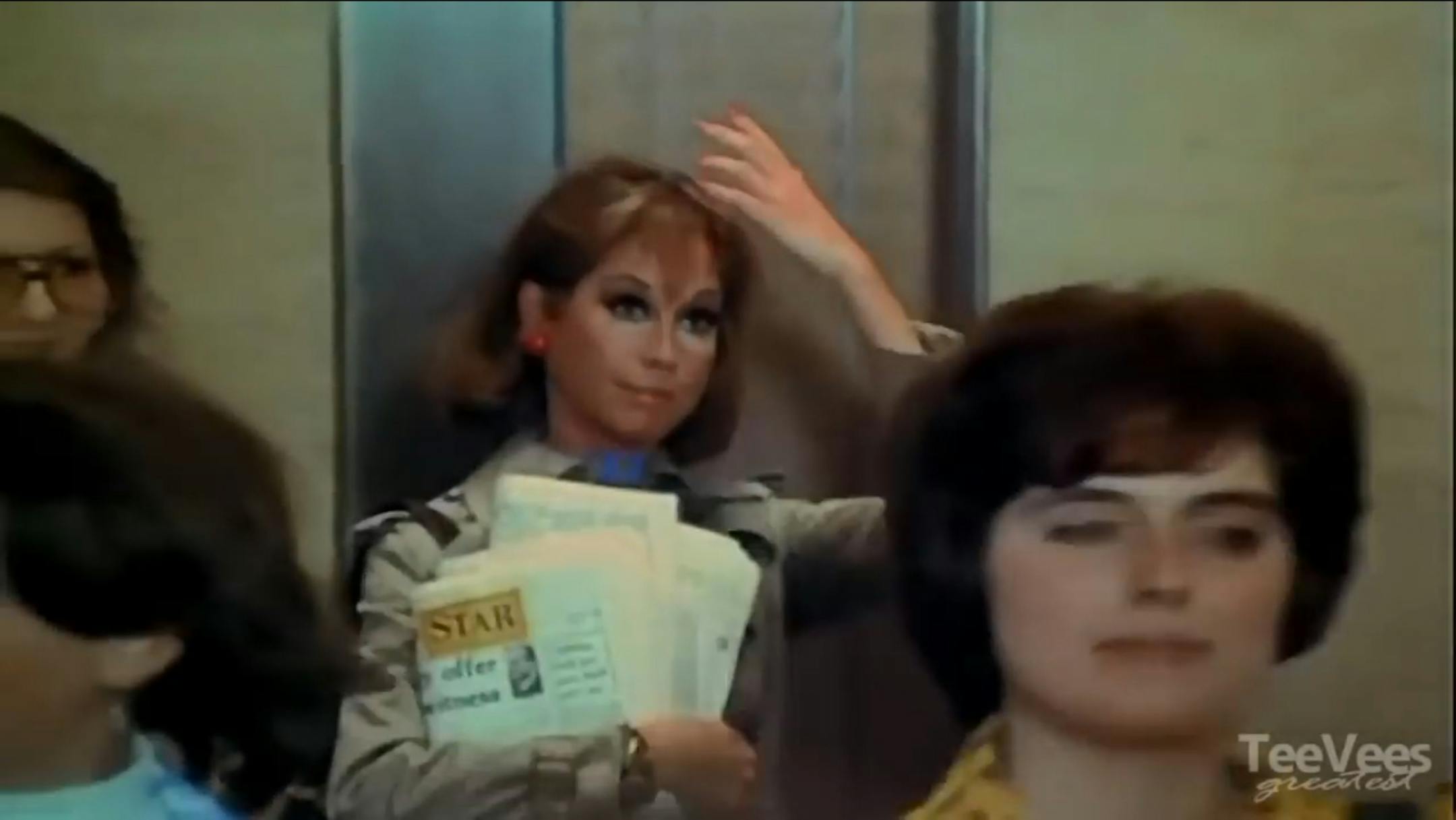 Mary Tyler Moore holding a Minneapolis Star in opening credits of "The Mary Tyler Moore Show."