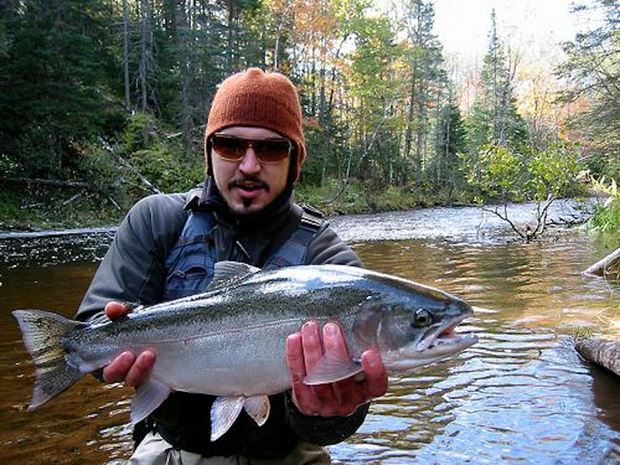 Sam with a Brule River Steelhead