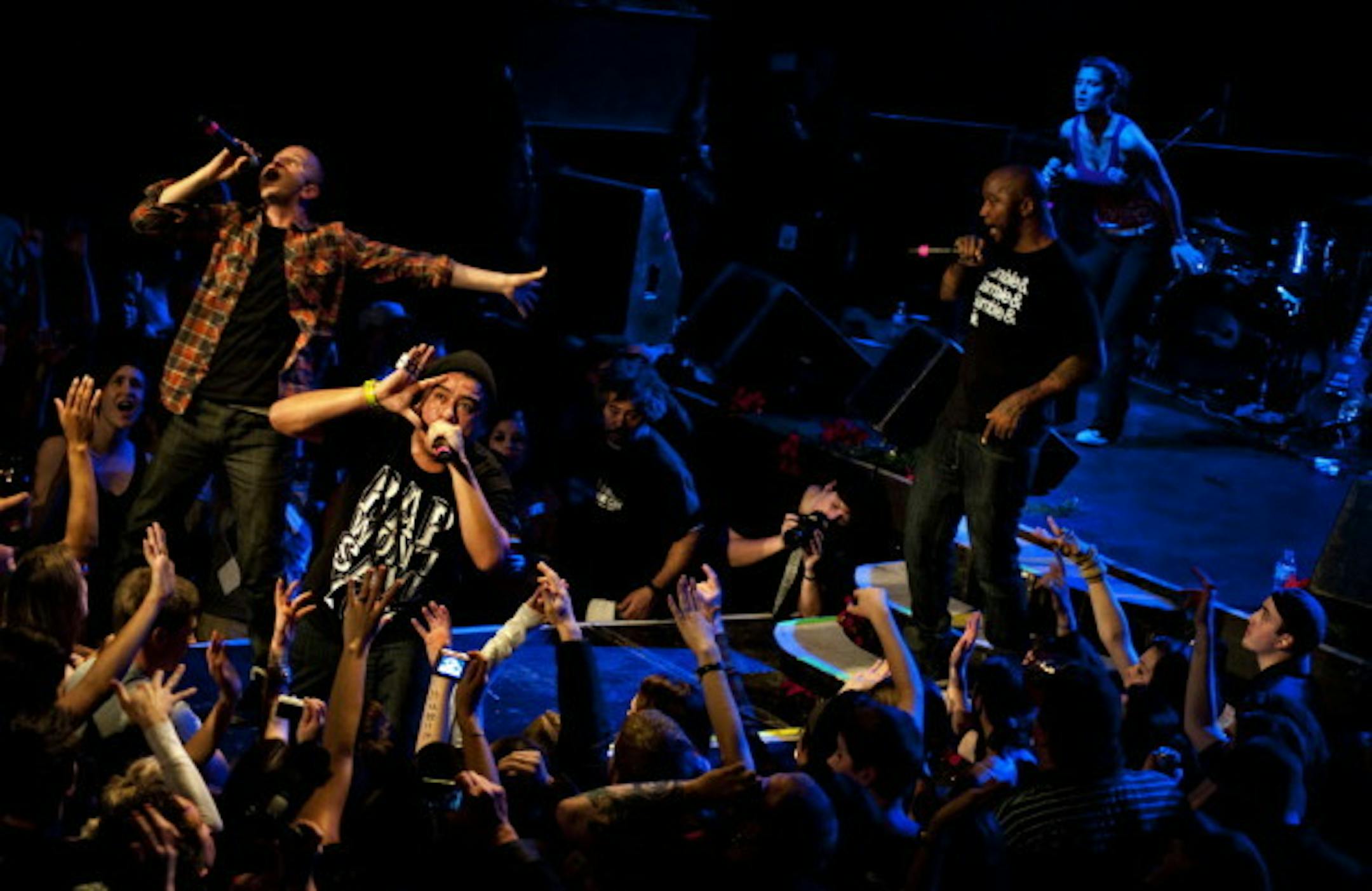 Sims, Mike Mictlan, P.O.S. and Dessa performed to fans of all ages at Doomtree's 2011 Blowout. / Photos by Leslie Plesser
