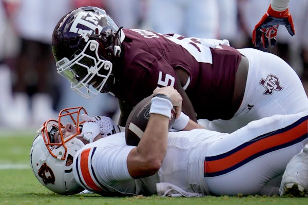 Texas A&M linebacker Edgerrin Cooper was named first-team All-America and All-SEC last season with career highs in tackles for losses (17), sacks (eig