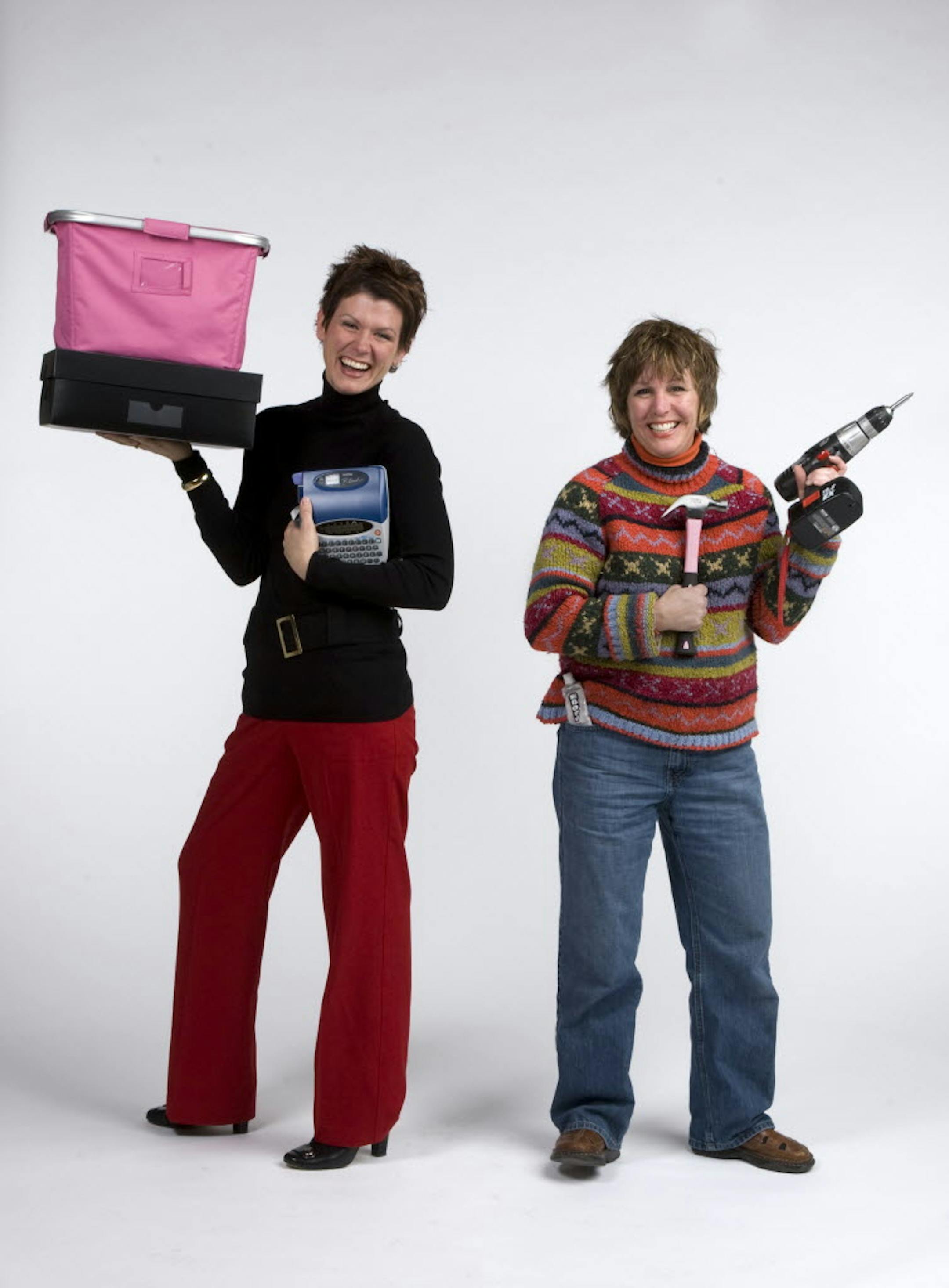 Expert organizer Nancy Aspaas, left, and veteran "repurposer" Jane Hall.