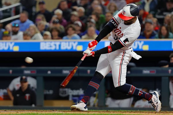 The Twins’ Willi Castro hit a two-run home run against the Tampa Bay Rays during the seventh inning Tuesday at Target Field.