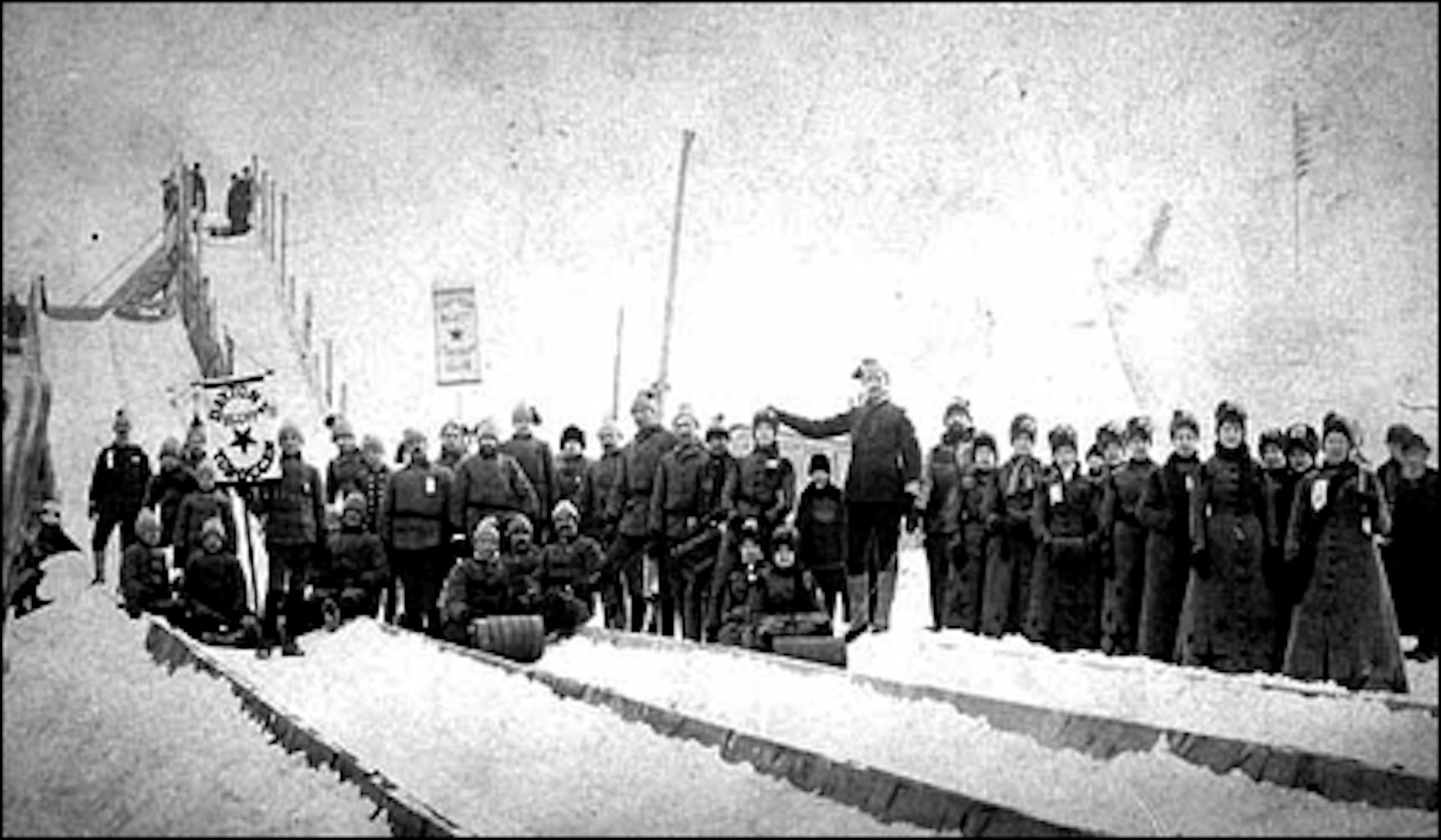 1886 Winter Carnival: Toboggan slide