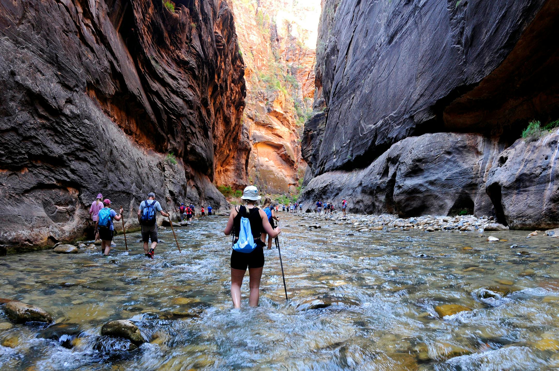 The Virgin River snakes through the Narrows in Zion National Park, as seen here in 2019. (Marc Martin/Los Angeles Times/TNS) ORG XMIT: 58287406W