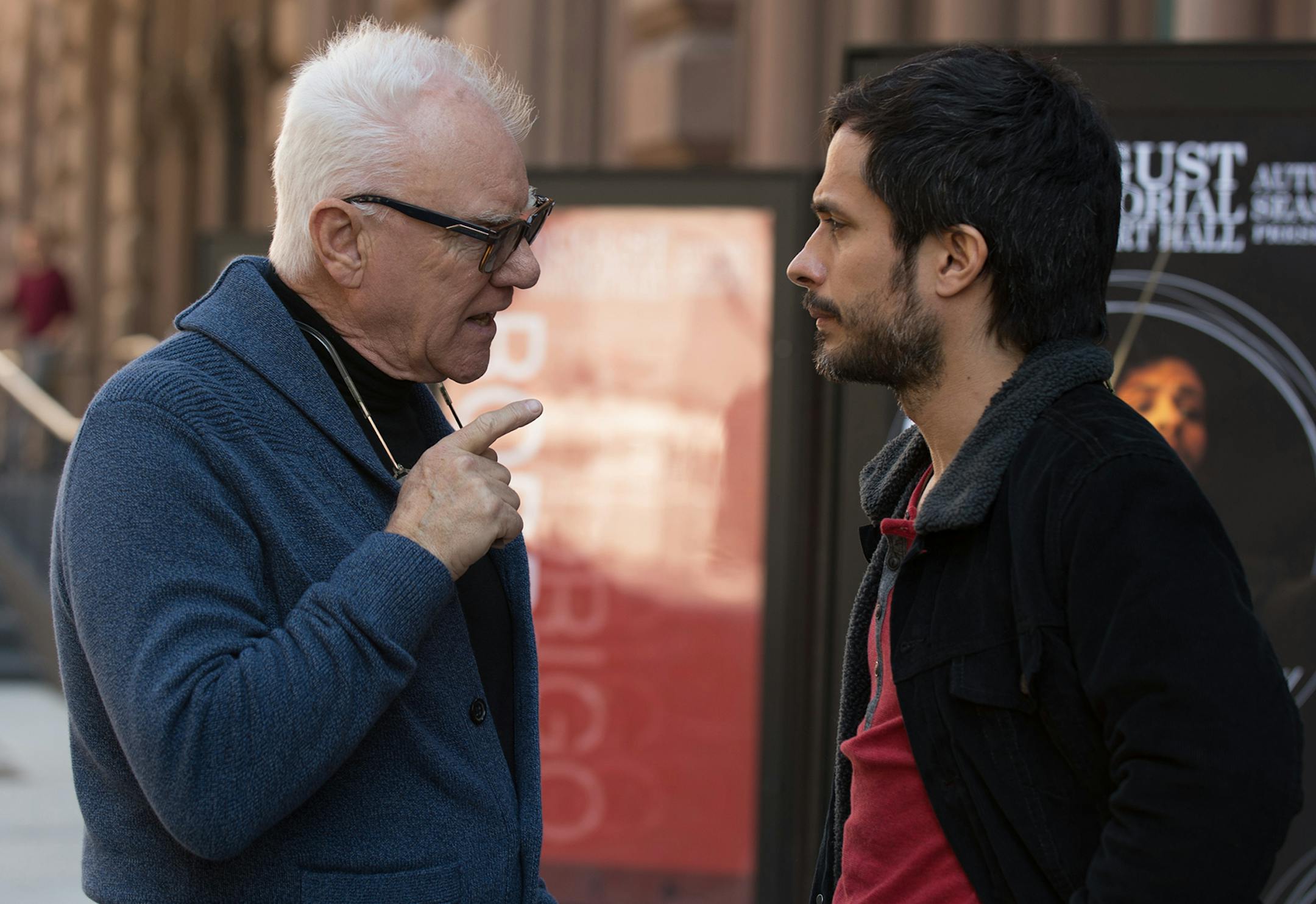 credit: David Lee, Amazon Studios Malcolm McDoweel Bernadette Peters and Gael Garcia Bernal in "Mozart in the Jungle."