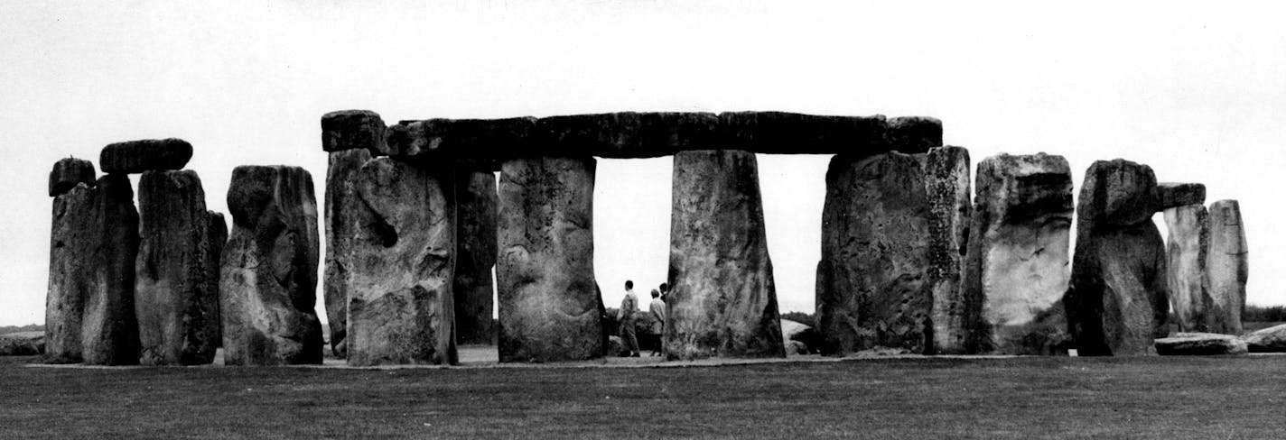 September 17, 1967 Stonehenge - A Circle of Stones On Salisbury Plain No one is sure what it was all about. The huge, gray stones are heaped like the building blocks of some primitive race of giants on the gently curving greens and yellows of Salisbury plain. These great carved rocks in southern England are the remains of the most famous prehistoric temple in Europe, visited every year by more than 250,000 people. September 13, 1967 September 14, 1967