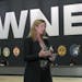 WNBA Commissioner Cathy Engelbert answers questions about a postponed game between the Seattle Storm and the Minnesota Lynx after Game 1 of a WNBA bas