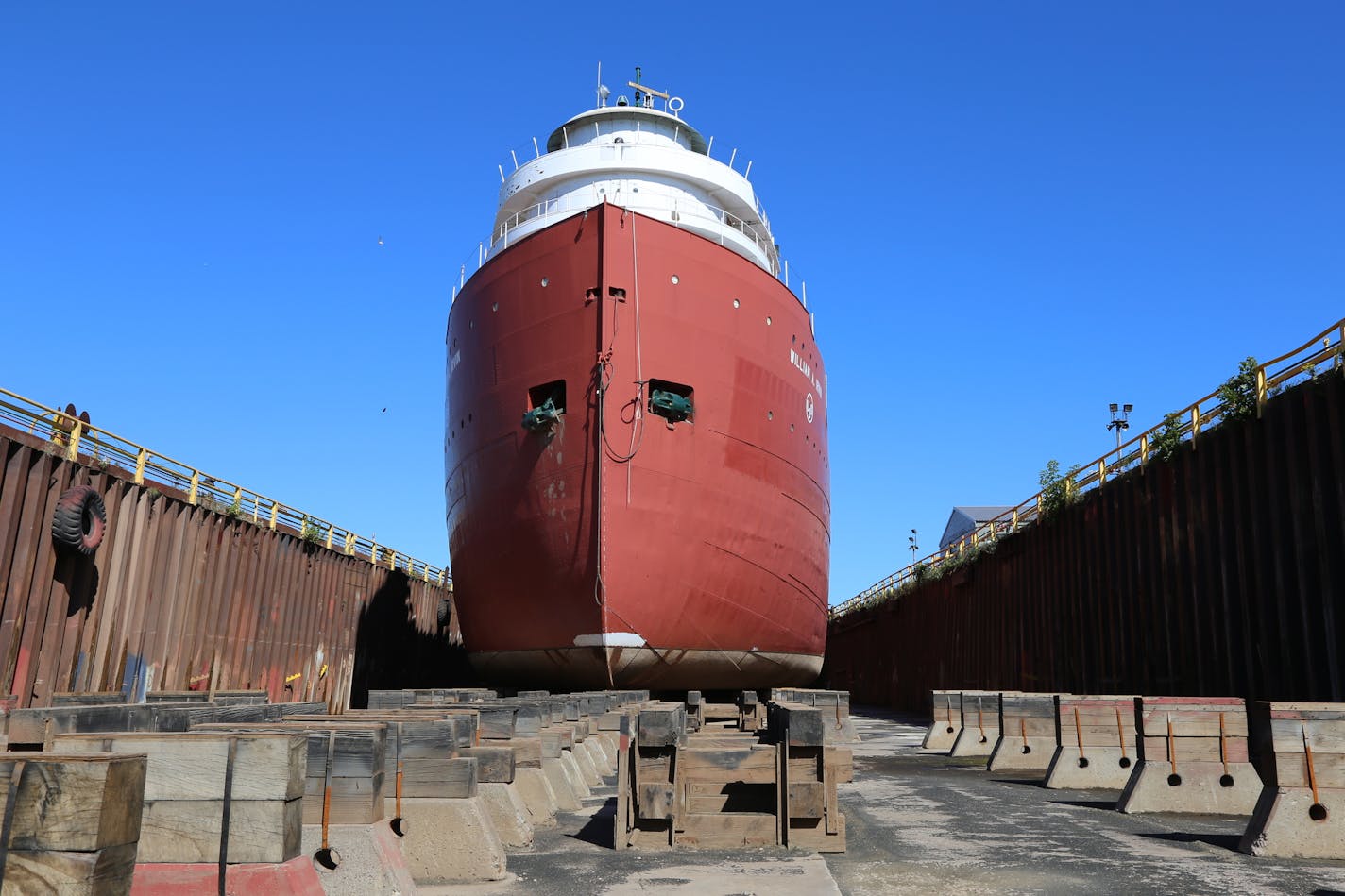 The William A. Irvin in one of the dry docks at Fraser Shipyards in Superior, Wis., in 2019. The company is embarking on a $30 million renewal project to serve more Great Lakes vessels. Pam Louwagie / Star Tribune