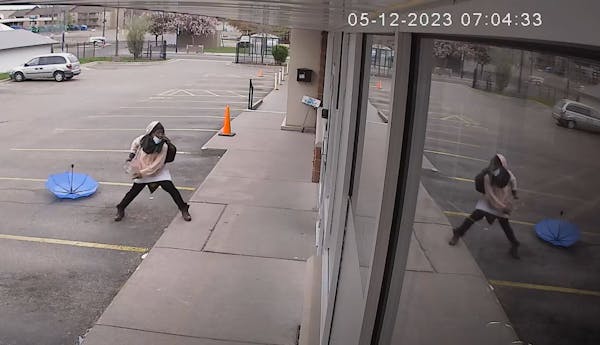 Video captured a vandal target a mosque in St. Paul with a large rock. 