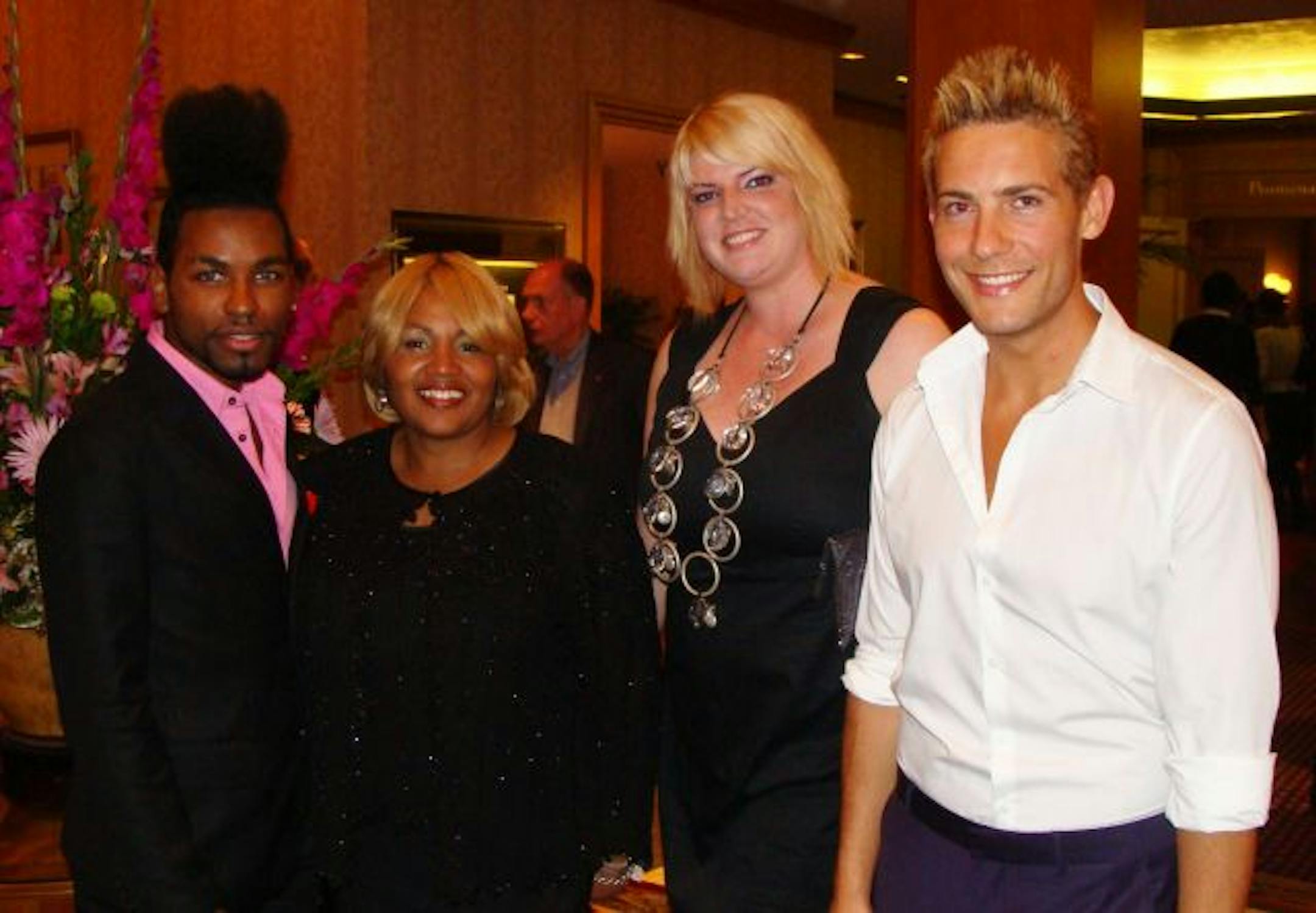 Project Runway's premier party with Ra'mon-Lawrence Coleman and his mother Lisa Coleman of Chicago, hairstylist Erin Green of Chicago and Jason Schwartz, from New York, of TV Guide.