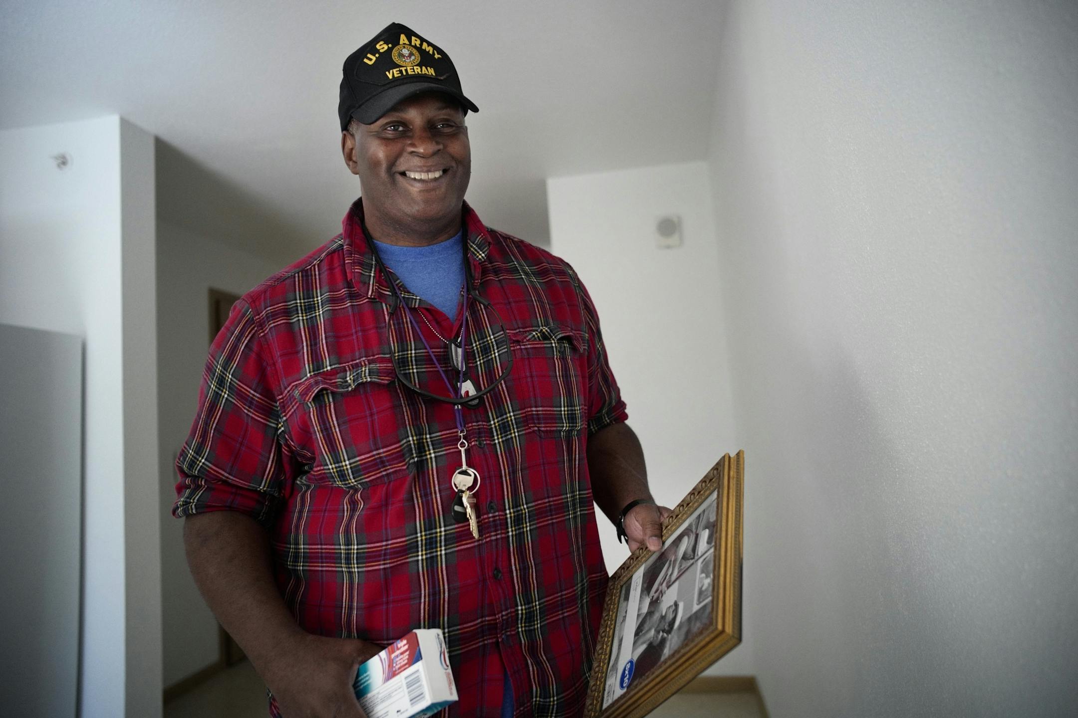 Arthur Williams, an army veteran says,"It's a blessing. I was on the verge of becoming homeless. It was very stressful." He plans to put a picture of his youngest daughter in the frame he received. The 100 unit Richard A. Brustad Homes opens to veterans in to help end homelessness among military Veterans in the state.