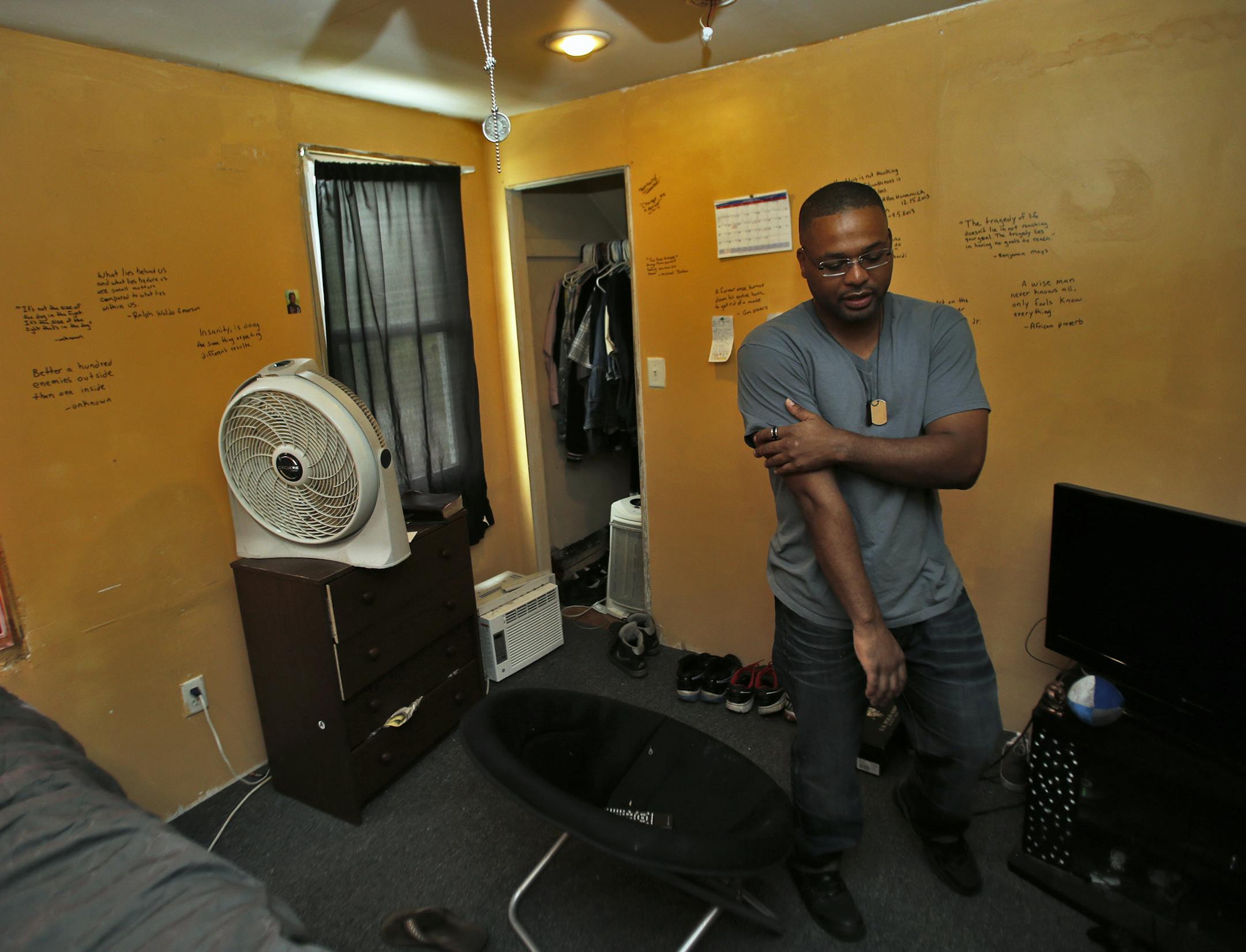 St. Paul resident and homeowner Ice Demmings has experienced difficulties negotiating with Bank of America with house payments to the point where the bank has initiated foreclosure proceedings. Demmings in a bedroom of his St. Paul home. . (MARLIN LEVISON/STARTRIBUNE(mlevison@startribune.com)