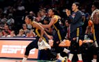Indiana guard Briann January, left, led the celebration after the Fever defeated the New York Liberty in Game 3 of the WNBA Eastern Conference Finals 