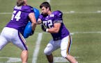 Vikings offensive lineman Ezra Cleveland (72) has earned the opportunity for more playing time at guard.