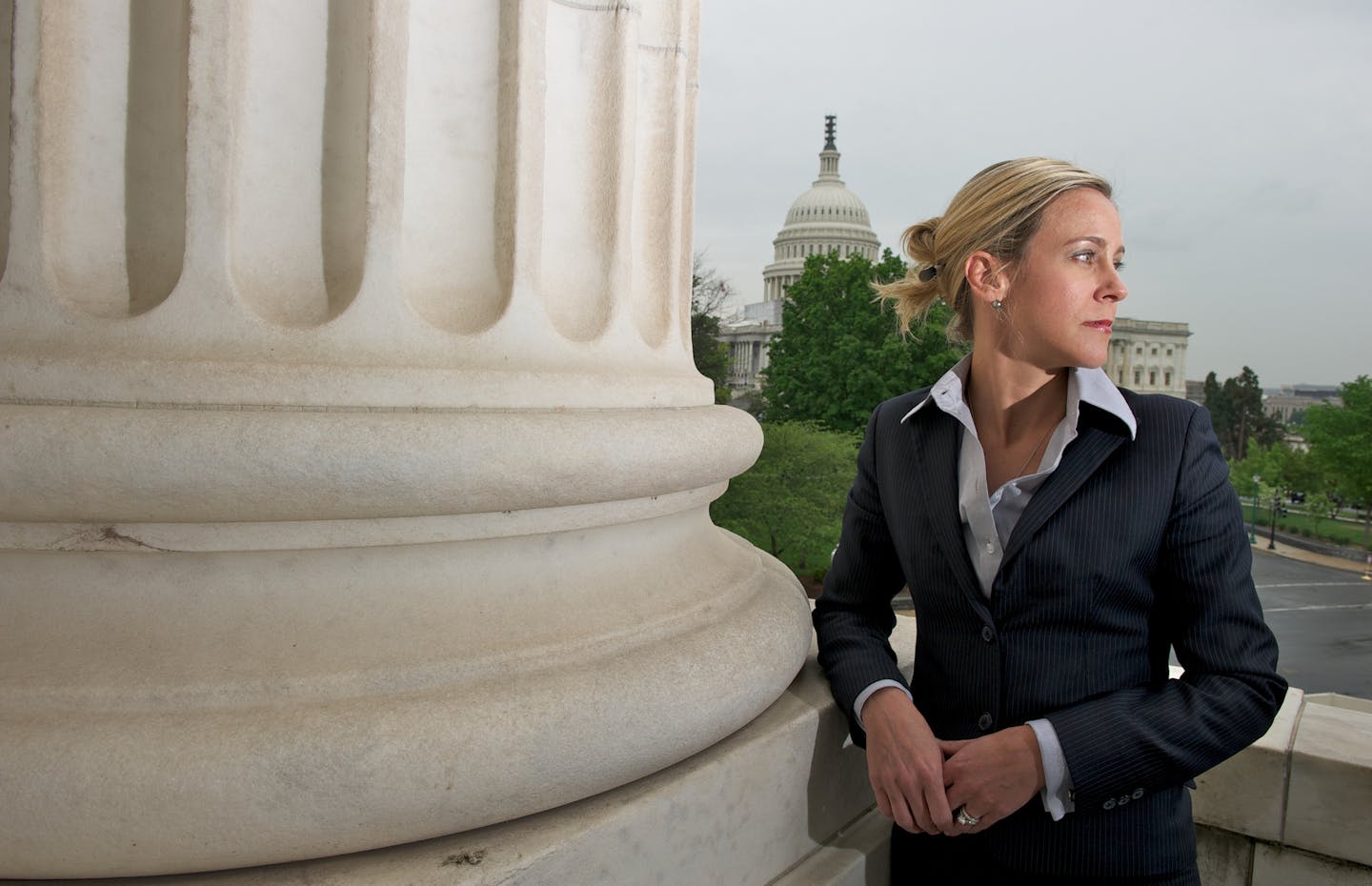 Cargill lobbyist Devry Boughner, stands in the Russell Senate Office Building after attending a panel discussion to launch the U.S. Business Coalition for Trans-Pacific Partnership in a meeting on Capitol Hill in Washington, D.C., Wednesday, April 18, 2012. (Photo by Mary F. Calvert/Contract Photographer)