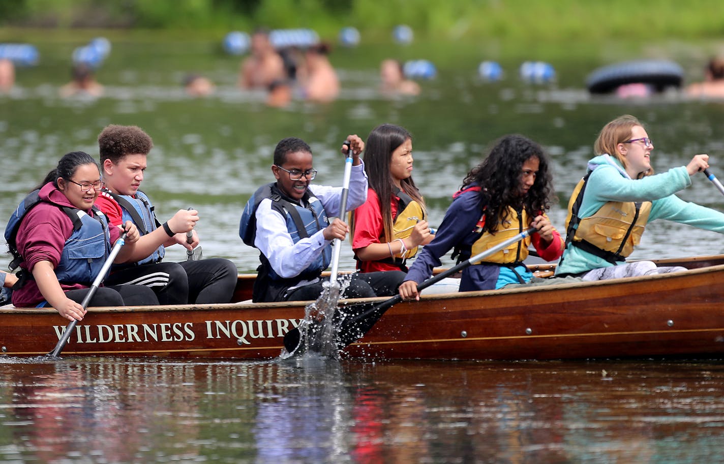 Day campers from St. Paul Central High School canoed Lake Alice with Wilderness Inquiry at William O'Brien State Park Friday, July 5, 2019, in Marine on St. Croix.