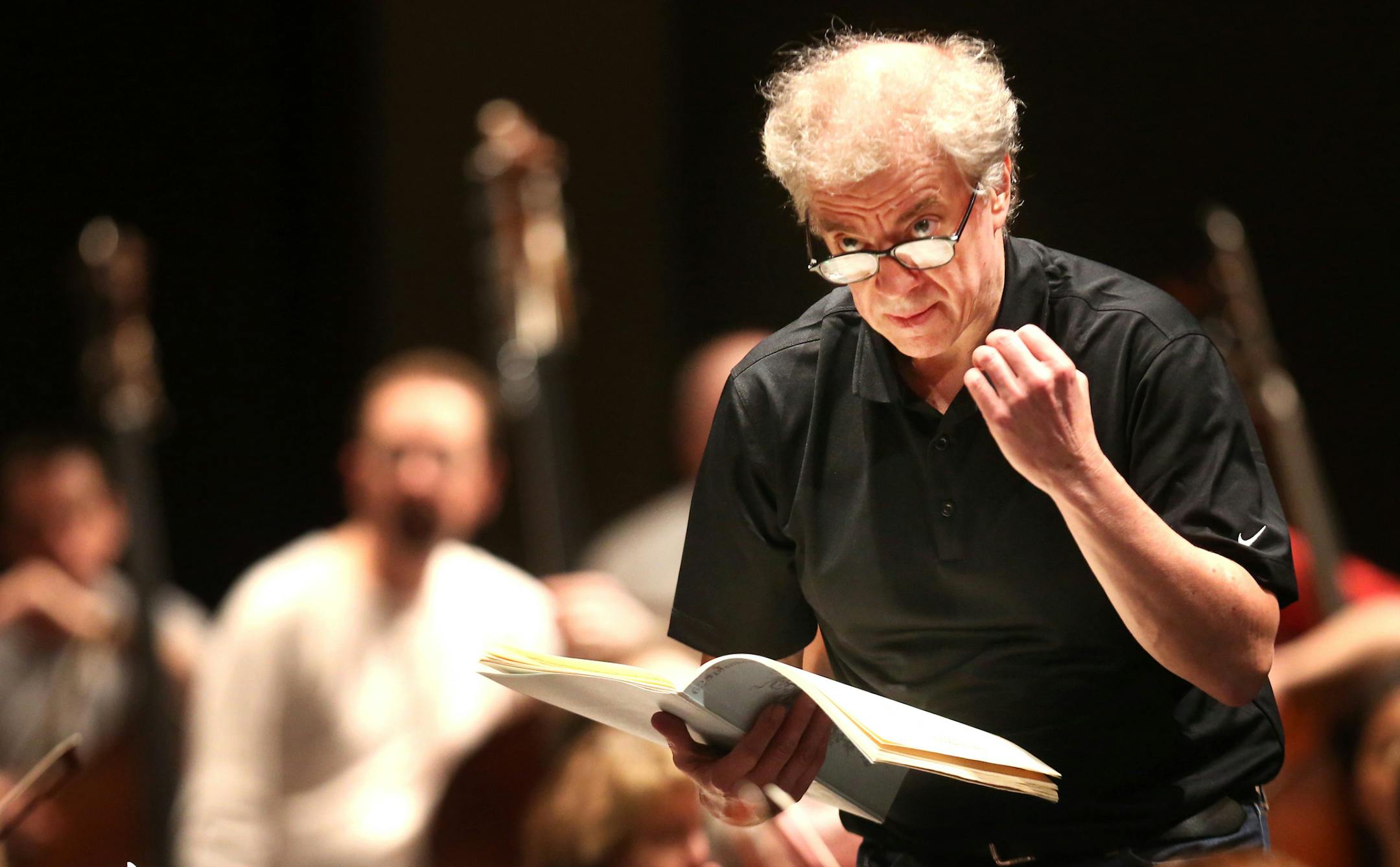 Returning conductor Osmo Vanska rehearsed with the Minnesota Orchestra at Northrop Auditorium on the University of Minnesota campus Wednesday.
