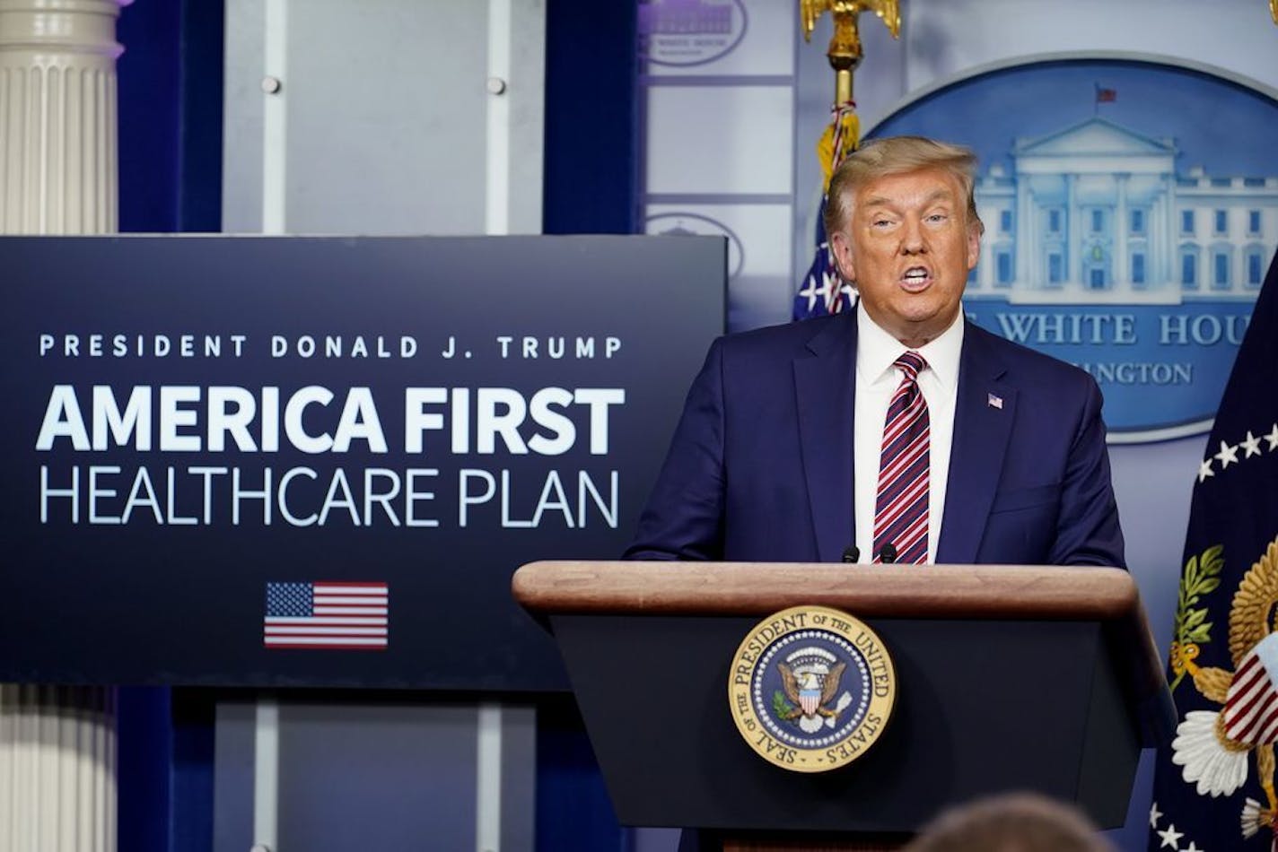 President Donald Trump speaks during a news conference in the briefing room at the White House in Washington, Friday, Nov. 20, 2020.