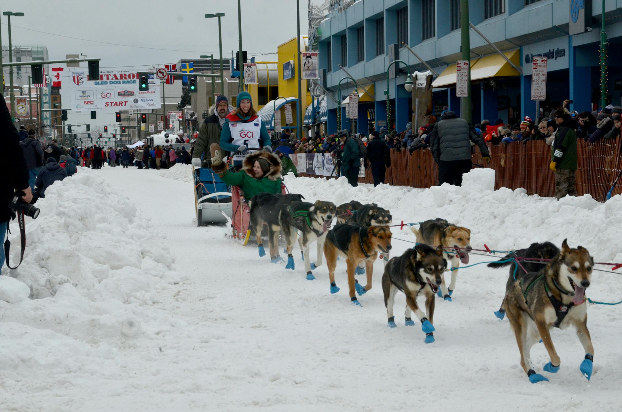 The ceremonial start of the Iditarod in Anchorage, Alaska. Wesley K.H. Teo
