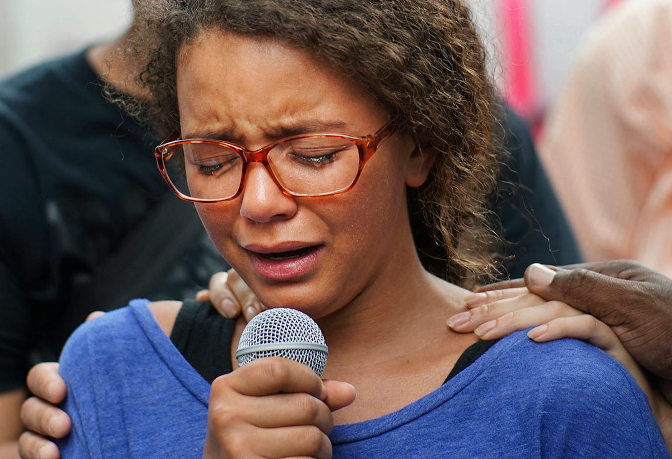 Annah Daniels,11, of North Minneapolis expressed her grief.