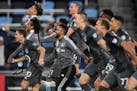 Minnesota United players celebrated toward supporters singing Wonder Wall after their 1-o victory over FC Dallas. ] AARON LAVINSKY • aaron.lavinsky@