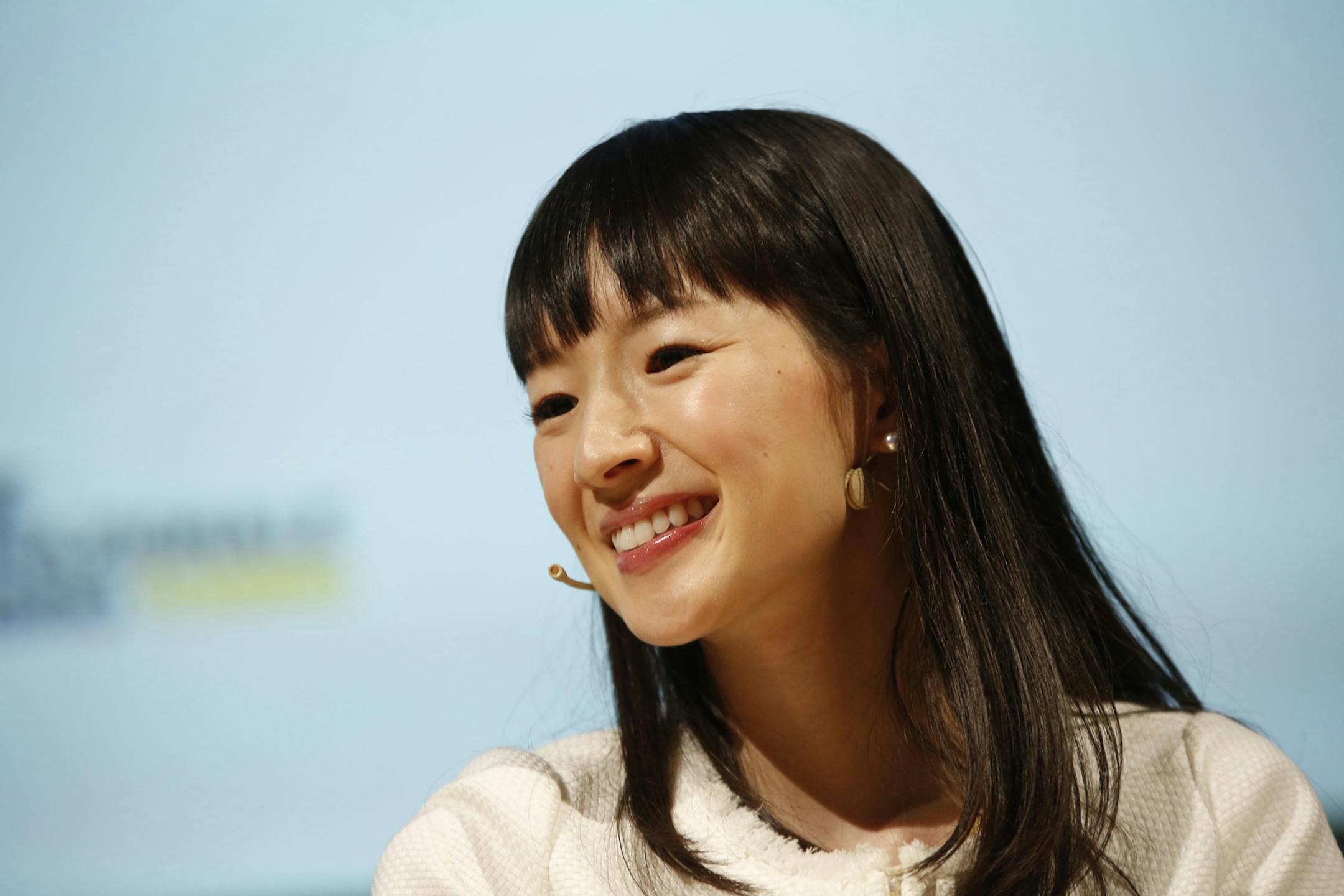 Japanese writer Marie Kondo during her speech at the XXIX International Book Fair on May 14, 2016, in Turin, Italy. (Marco Piraccini/Mondadori Portfolio/Zuma Press/TNS) ORG XMIT: 1268013