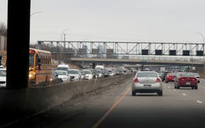 File photo of backed up eastbound traffic on I-94 near Dewey St. N. in St. Paul.