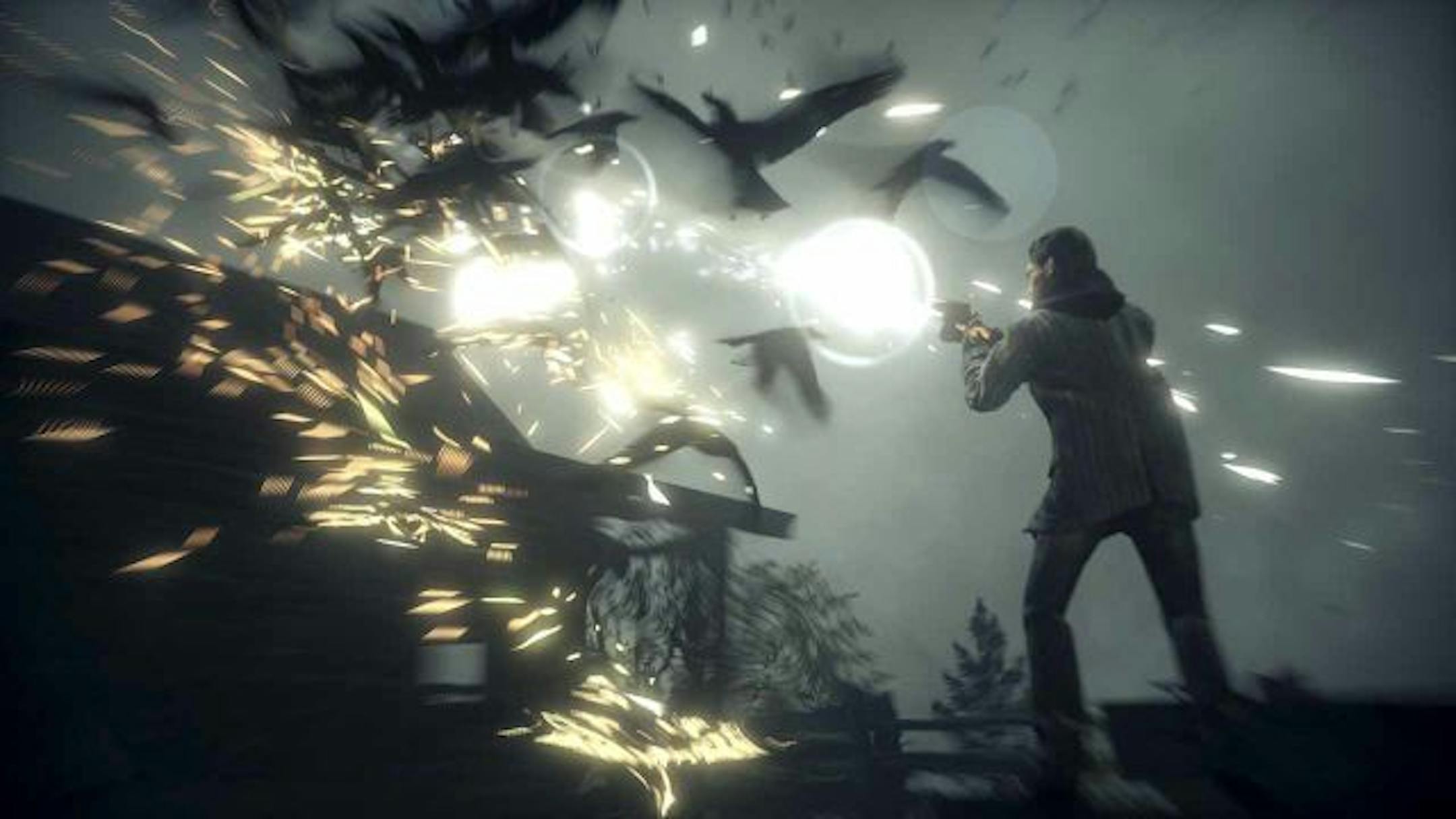 A screen shot from Alan Wake 2 in an undated handout photo. Alan Wake is a new suspense game developed by Remedy Entertainment of Finland and released this week by Microsoft for the Xbox 360. (Microsoft via The New York Times) -- MAGS OUT/NO SALES; FOR EDITORIAL USE ONLY WITH STORY SLUGGED WAKE-GAME-REVIEW BY SETH SCHIESEL. ALL OTHER USE PROHIBITED. --
