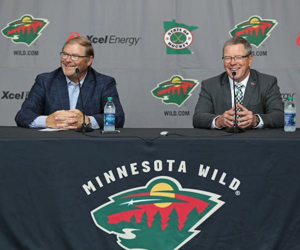 Wild owner Craig Leipold introduced Paul Fenton as the Wild's GM during a press conference in May 2018.