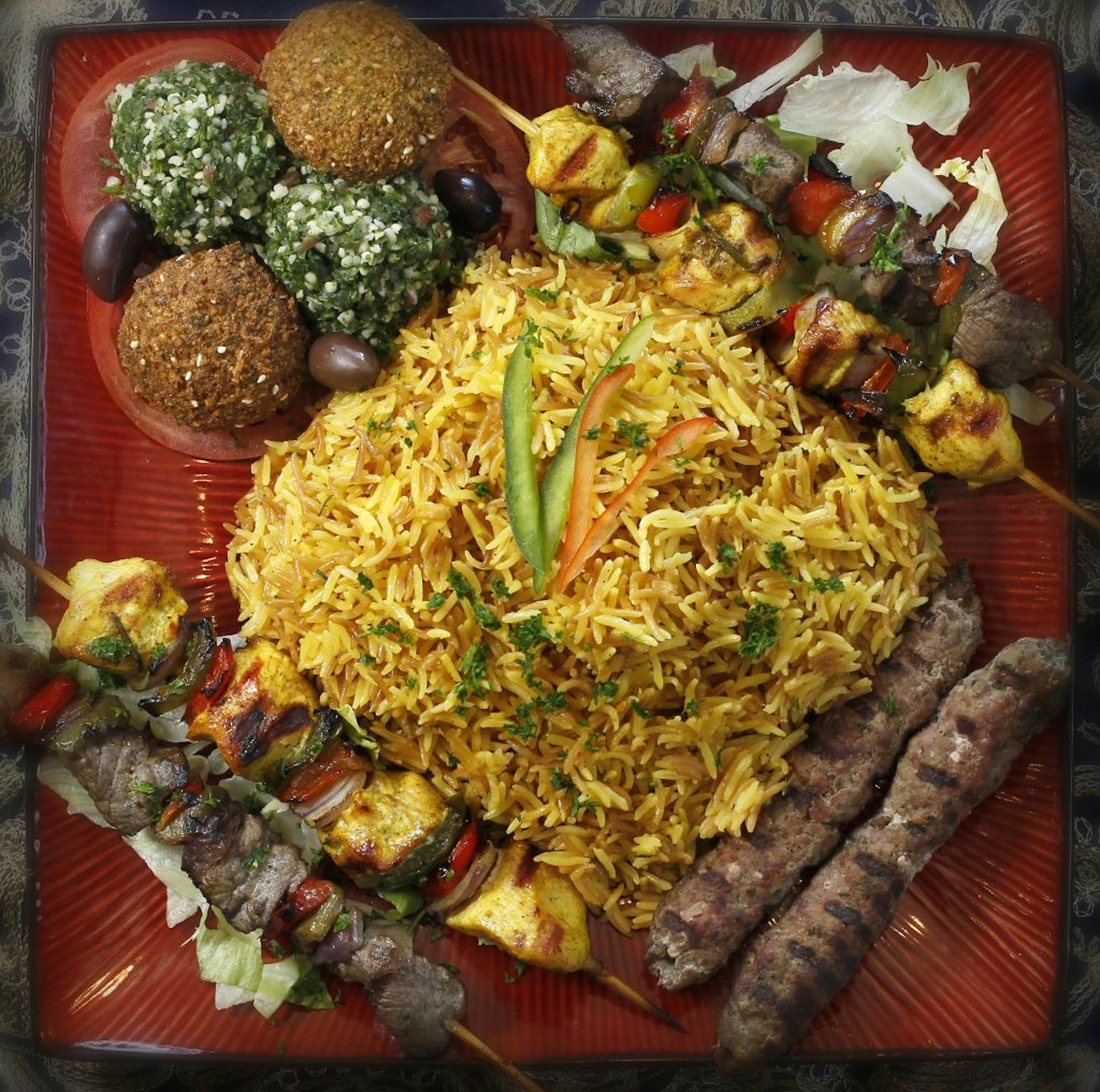 Some but not all of the gigantic Mediterranean Combo for two at Aida Mediterranean Cuisine in Richfield.